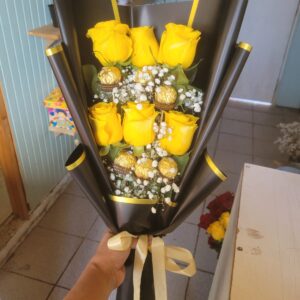 Ramo Rosas Amarillo más Chocolate